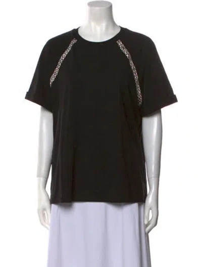 Pre-owned Cinq À Sept Crew Neck Short Sleeve T-shirt In Black