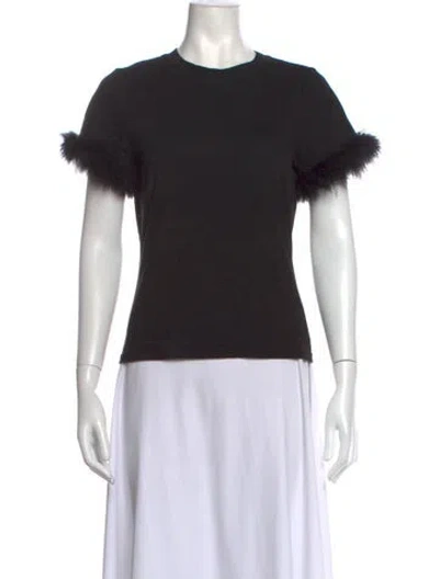 Pre-owned Cinq À Sept Crew Neck Short Sleeve T-shirt In Black