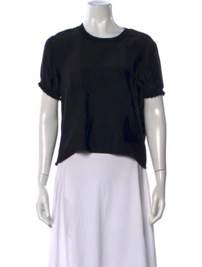 Pre-owned Cinq À Sept Crew Neck Short Sleeve T-shirt In Black