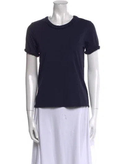 Pre-owned Cinq À Sept Crew Neck Short Sleeve T-shirt In Blue