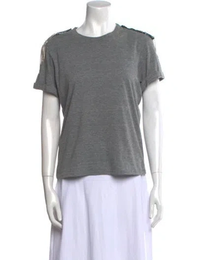 Pre-owned Cinq À Sept Crew Neck Short Sleeve T-shirt In Gray