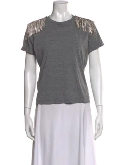 Pre-owned Cinq À Sept Crew Neck Short Sleeve T-shirt In Gray