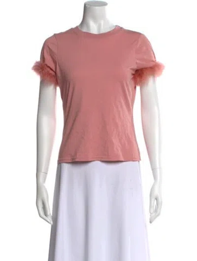 Pre-owned Cinq À Sept Crew Neck Short Sleeve T-shirt In Pink