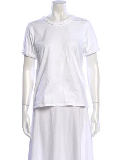 Pre-owned Cinq À Sept Crew Neck Short Sleeve T-shirt In White