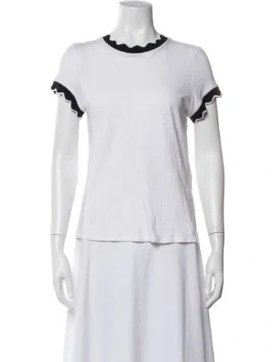 Pre-owned Cinq À Sept Crew Neck Short Sleeve T-shirt In White