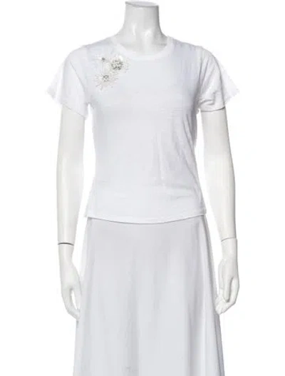 Pre-owned Cinq À Sept Crew Neck Short Sleeve T-shirt In White