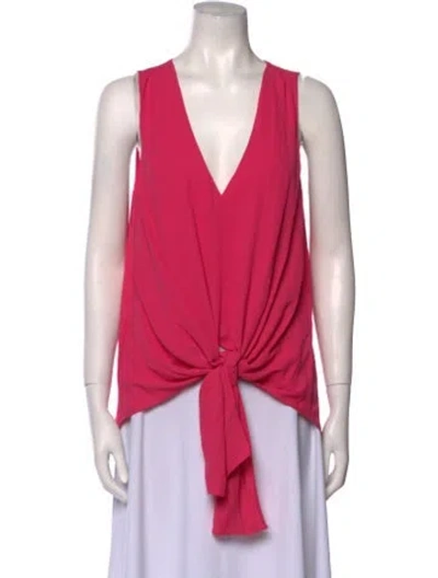 Pre-owned Cinq À Sept Crew Neck Sleeveless Blouse W/ Tags In Pink
