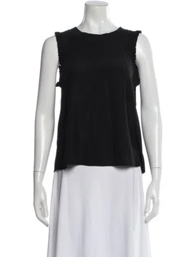 Pre-owned Cinq À Sept Crew Neck Sleeveless Top In Black