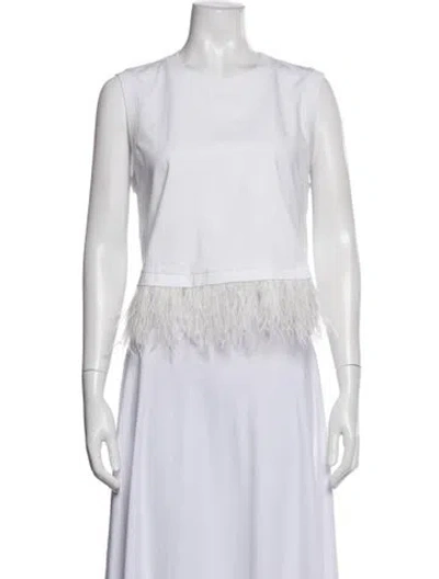 Pre-owned Cinq À Sept Crew Neck Sleeveless Top In Blue