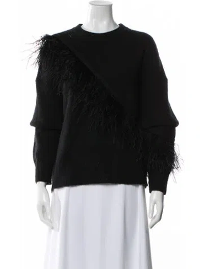 Pre-owned Cinq À Sept Crew Neck Sweater In Black