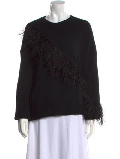 Pre-owned Cinq À Sept Crew Neck Sweater In Black