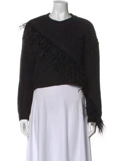 Pre-owned Cinq À Sept Crew Neck Sweater In Black