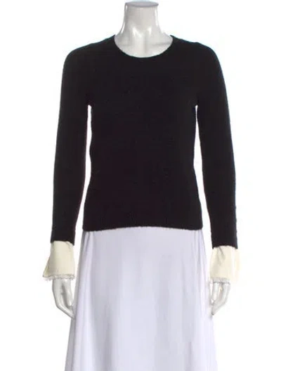 Pre-owned Cinq À Sept Crew Neck Sweater In Black