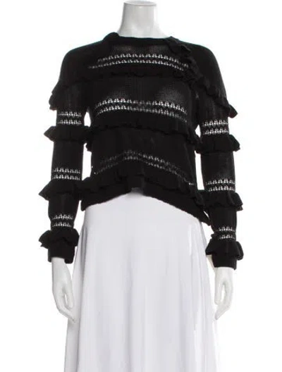 Pre-owned Cinq À Sept Crew Neck Sweater In Black
