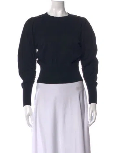 Pre-owned Cinq À Sept Crew Neck Sweater In Black