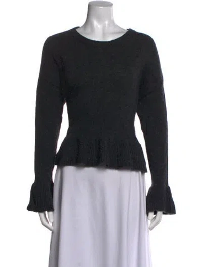 Pre-owned Cinq À Sept Crew Neck Sweater In Black