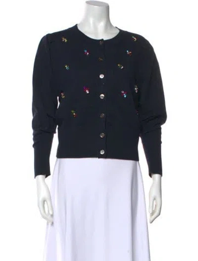 Pre-owned Cinq À Sept Crew Neck Sweater In Blue