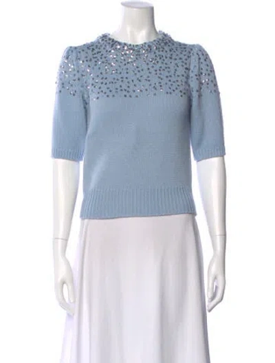 Pre-owned Cinq À Sept Crew Neck Sweater In Blue
