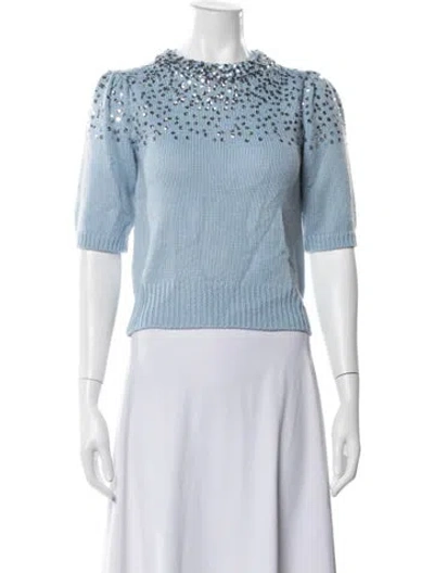 Pre-owned Cinq À Sept Crew Neck Sweater In Blue