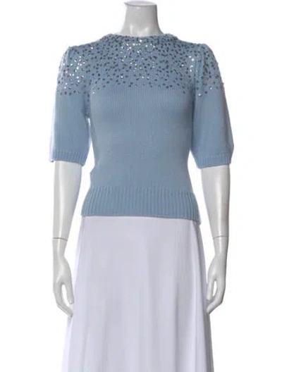Pre-owned Cinq À Sept Crew Neck Sweater In Blue