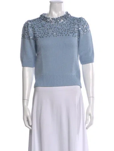 Pre-owned Cinq À Sept Crew Neck Sweater In Blue