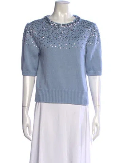 Pre-owned Cinq À Sept Crew Neck Sweater In Blue