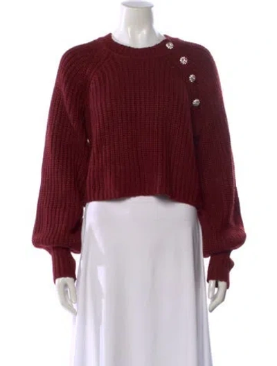 Pre-owned Cinq À Sept Crew Neck Sweater In Burgundy