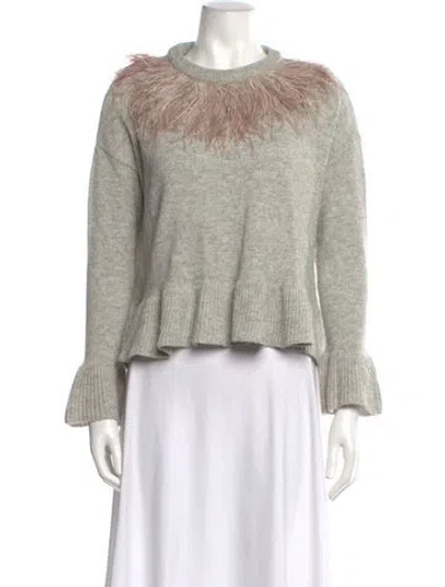 Pre-owned Cinq À Sept Crew Neck Sweater In Gray