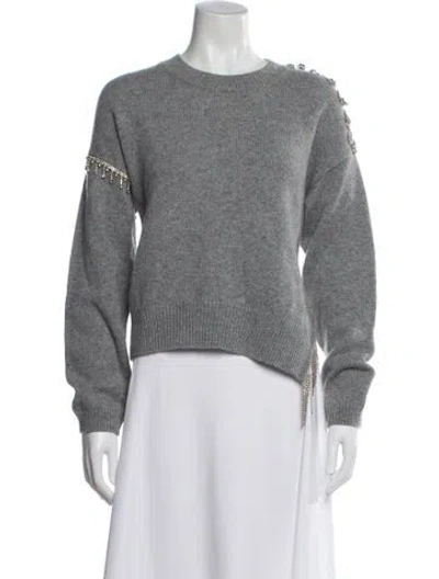 Pre-owned Cinq À Sept Crew Neck Sweater In Gray