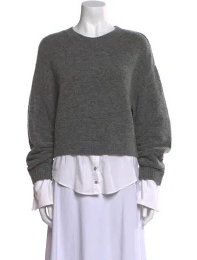 Pre-owned Cinq À Sept Crew Neck Sweater In Gray