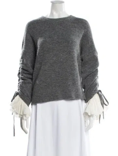 Pre-owned Cinq À Sept Crew Neck Sweater In Gray