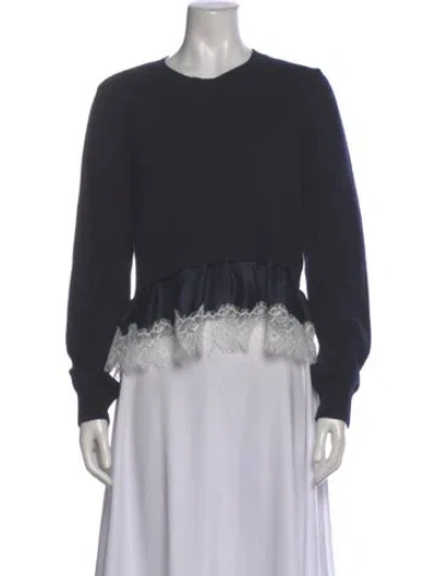 Pre-owned Cinq À Sept Crew Neck Sweater In Gray
