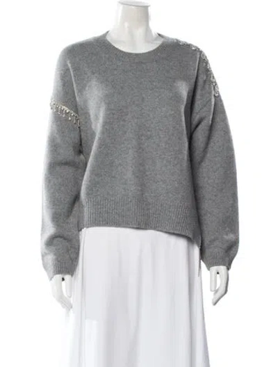 Pre-owned Cinq À Sept Crew Neck Sweater In Gray