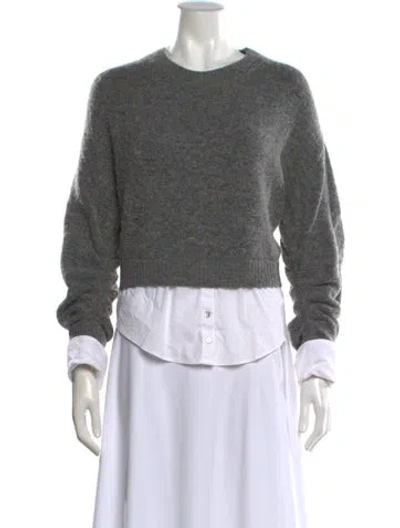 Pre-owned Cinq À Sept Crew Neck Sweater In Gray