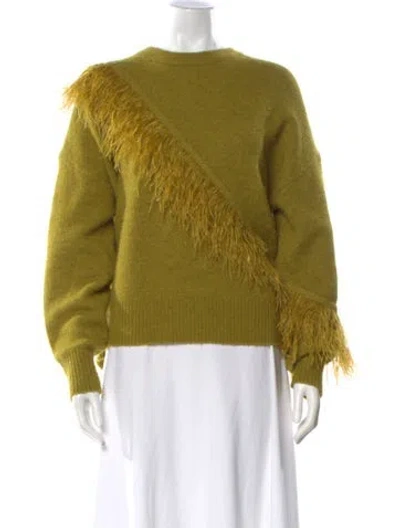 Pre-owned Cinq À Sept Crew Neck Sweater In Green