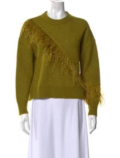 Pre-owned Cinq À Sept Crew Neck Sweater In Green