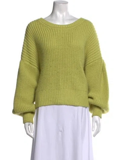 Pre-owned Cinq À Sept Crew Neck Sweater In Green