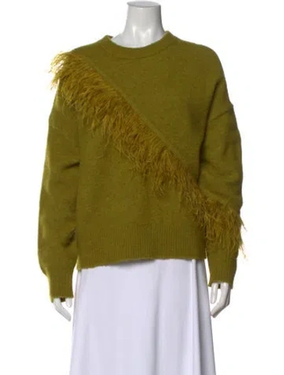 Pre-owned Cinq À Sept Crew Neck Sweater In Green