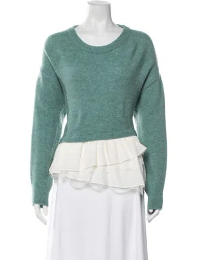 Pre-owned Cinq À Sept Crew Neck Sweater In Green