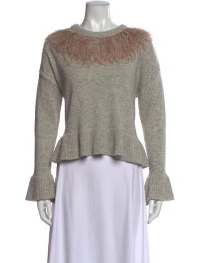 Pre-owned Cinq À Sept Crew Neck Sweater In Grey