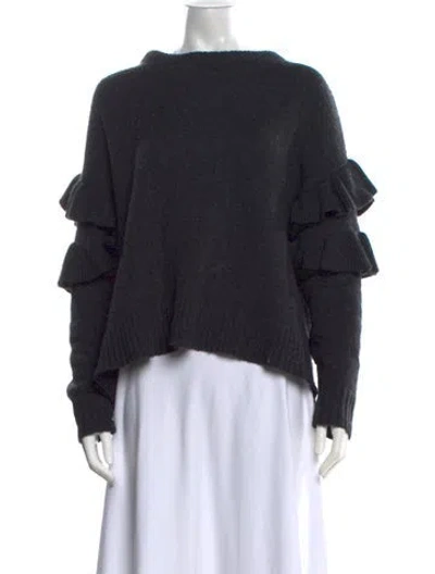 Pre-owned Cinq À Sept Crew Neck Sweater In Grey