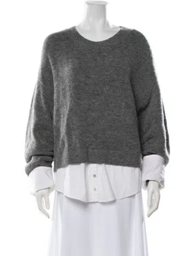 Pre-owned Cinq À Sept Crew Neck Sweater In Grey