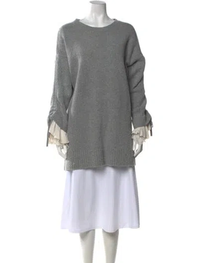 Pre-owned Cinq À Sept Crew Neck Sweater In Grey