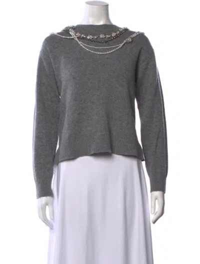 Pre-owned Cinq À Sept Crew Neck Sweater In Grey