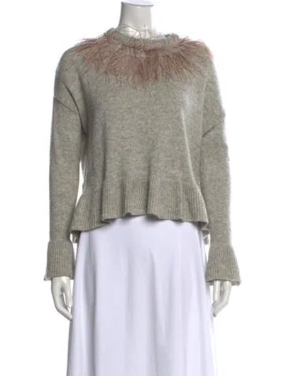 Pre-owned Cinq À Sept Crew Neck Sweater In Grey