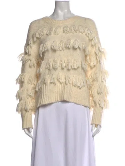 Pre-owned Cinq À Sept Crew Neck Sweater In Neutrals