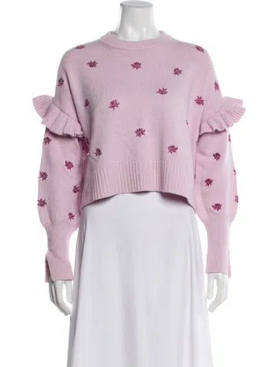Pre-owned Cinq À Sept Crew Neck Sweater In Pink