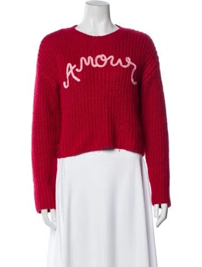 Pre-owned Cinq À Sept Crew Neck Sweater In Red