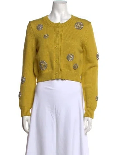 Pre-owned Cinq À Sept Crew Neck Sweater W/ Tags In Yellow