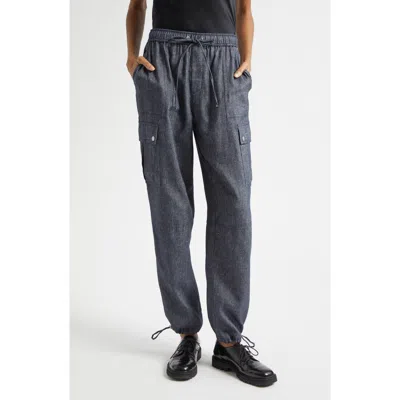 Cinq À Sept Crislin Linen-blend Drawstring Cargo Pants In Gray
